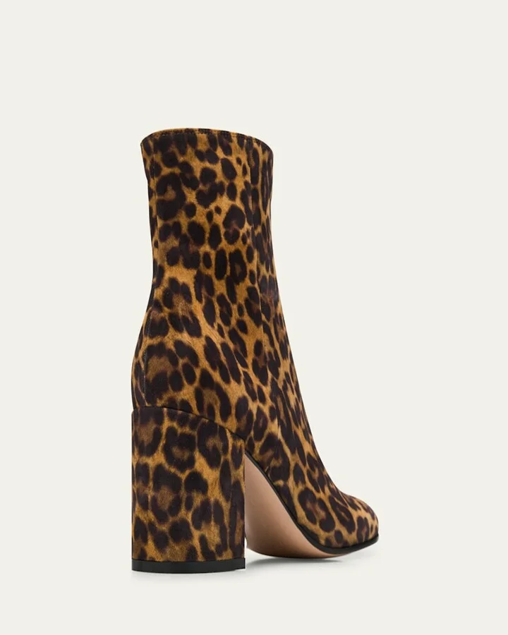 Joelle Leopard Suede Ankle Boots - Image 3