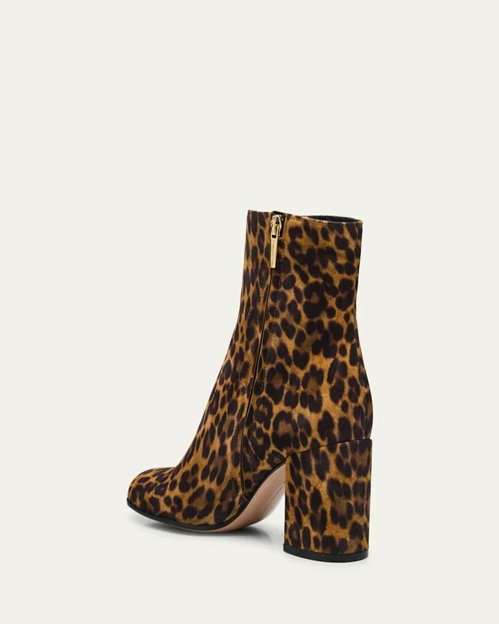 Joelle Leopard Suede Ankle Boots - Image 8