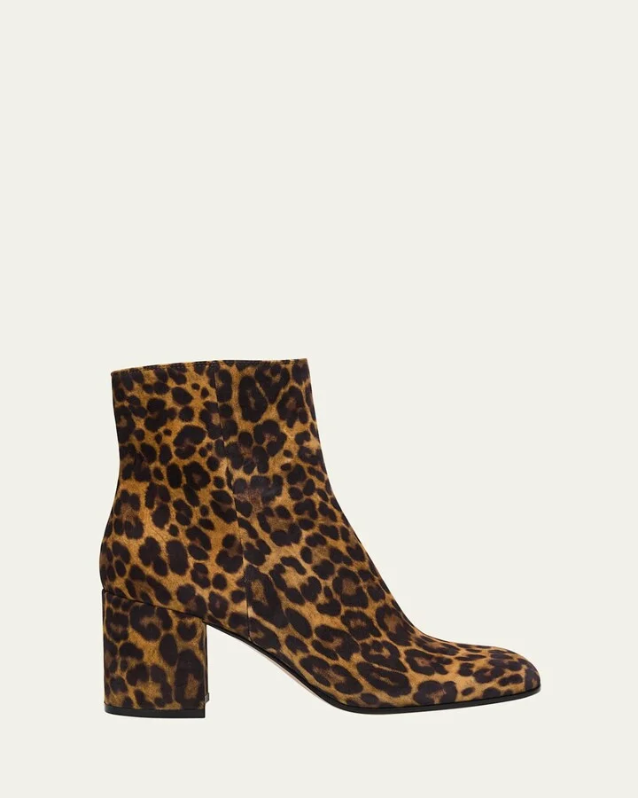 Joelle Leopard Suede Ankle Boots