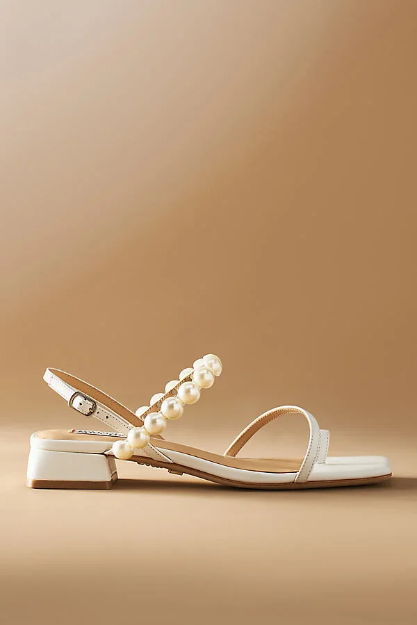 Joelle Pearly Toe-Ring Block-Heel Sandals