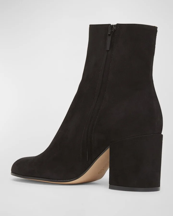 Joelle Suede Block-Heel Booties - Image 3