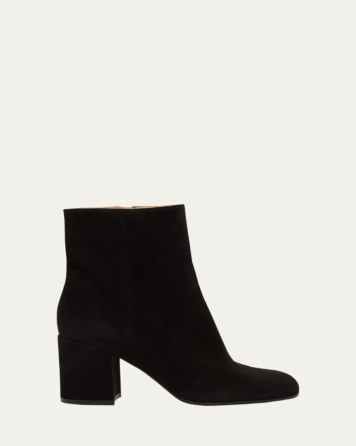 Joelle Suede Block-Heel Booties