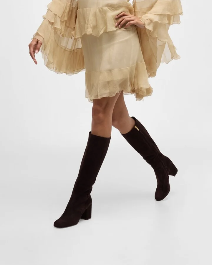 Joelle Suede Knee Boots - Image 11