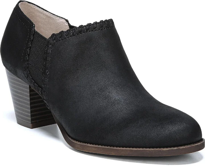 Joelle Womens Faux Leather Heeled Ankle Boots