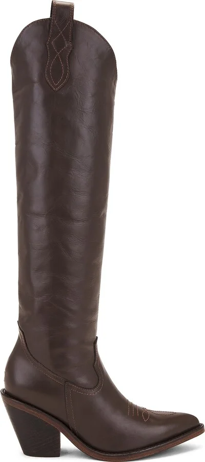 Johanna Ortiz Midnight Chocolate Fertile Crescent Leather Boots in Chocolate