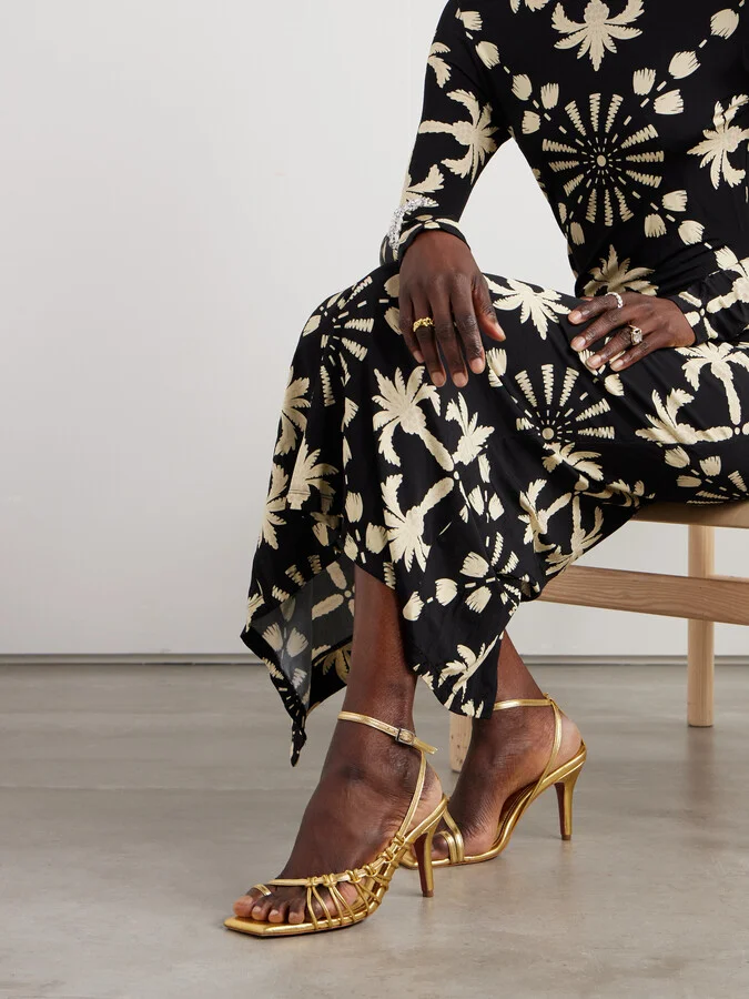 Johanna Ortiz - + Net Sustain Aventurera Nocturna Metallic-leather Sandals - Gold - Image 2