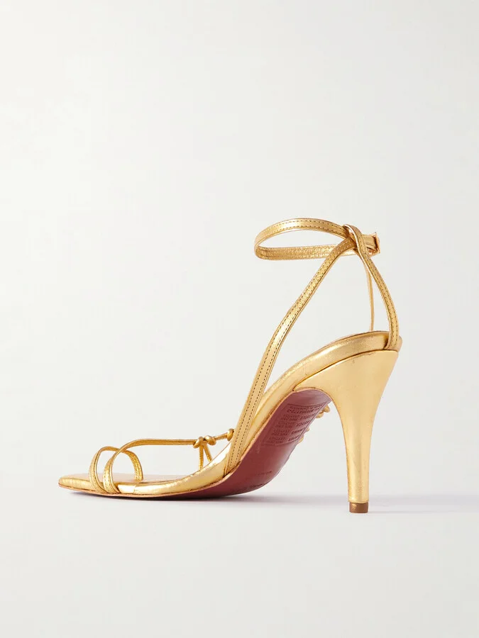 Johanna Ortiz - + Net Sustain Aventurera Nocturna Metallic-leather Sandals - Gold - Image 3