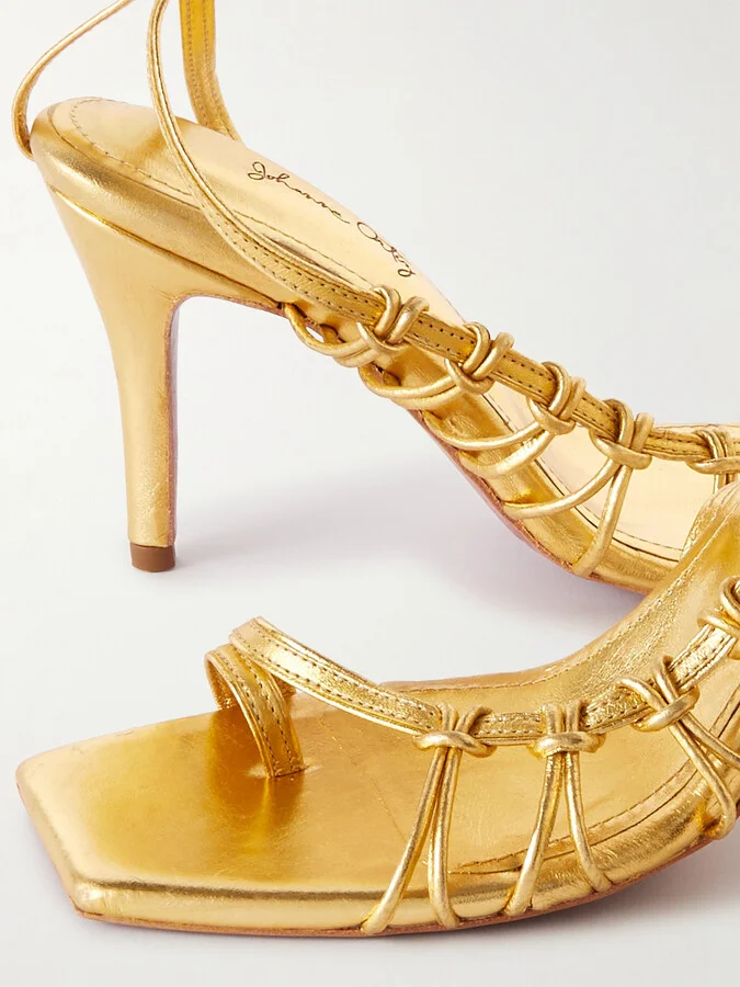 Johanna Ortiz - + Net Sustain Aventurera Nocturna Metallic-leather Sandals - Gold - Image 4