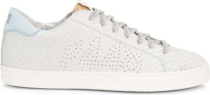 John Embossed Leather Low-Top Sneakers
