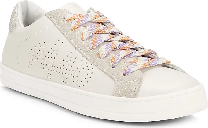 John Glitter Laces Perforated Leather Low-Top Sneakers - Image 2
