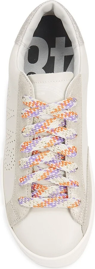 John Glitter Laces Perforated Leather Low-Top Sneakers - Image 5