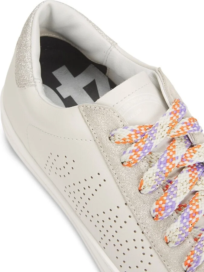 John Glitter Laces Perforated Leather Low-Top Sneakers - Image 6