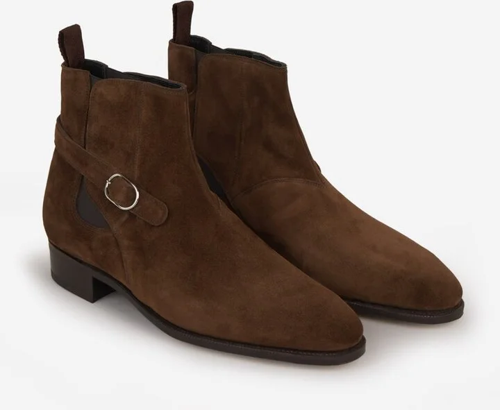 John Lobb Buckle Suede Boots - Image 2