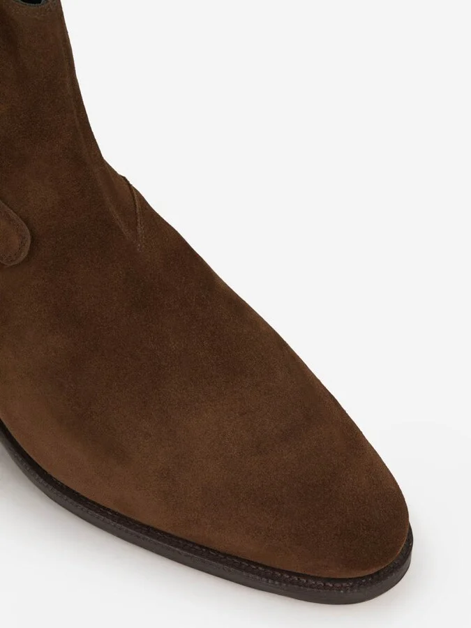 John Lobb Buckle Suede Boots - Image 5