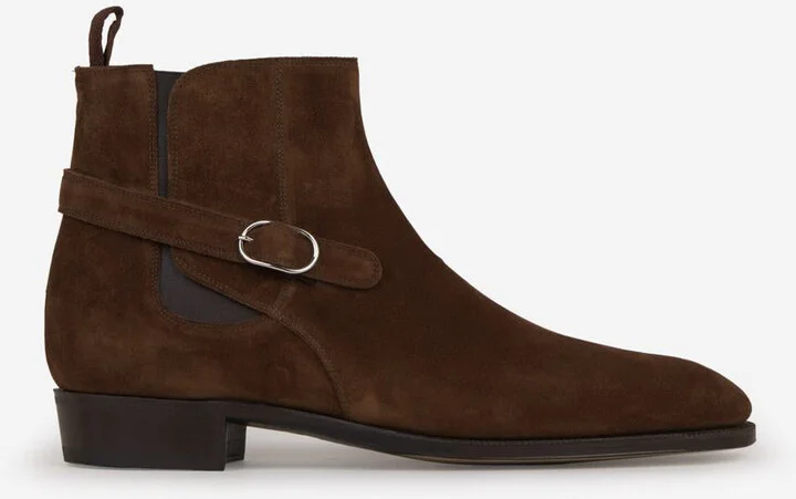 John Lobb Buckle Suede Boots