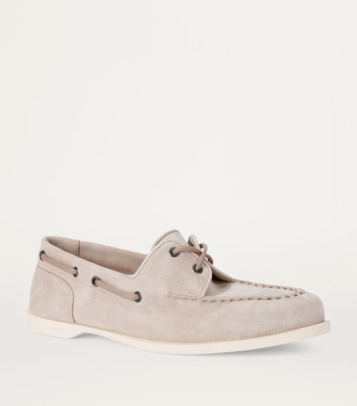 John Lobb Leather Foil Boat Shoes - Image 3