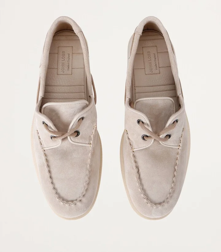 John Lobb Leather Foil Boat Shoes - Image 4