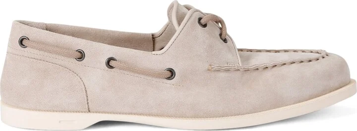 John Lobb Leather Foil Boat Shoes