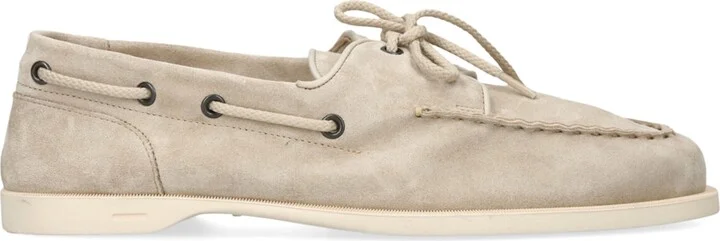 John Lobb Suede Foil Boat Shoes
