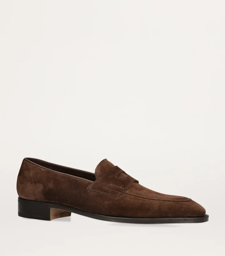 John Lobb Suede James Unlined Loafers - Image 3