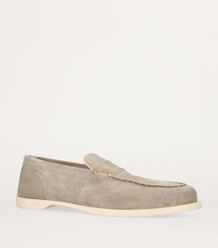 John Lobb Suede Pace Loafers - Image 3