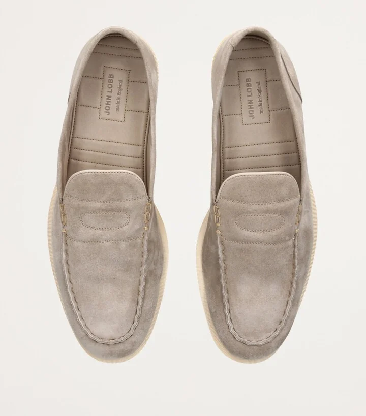 John Lobb Suede Pace Loafers - Image 4