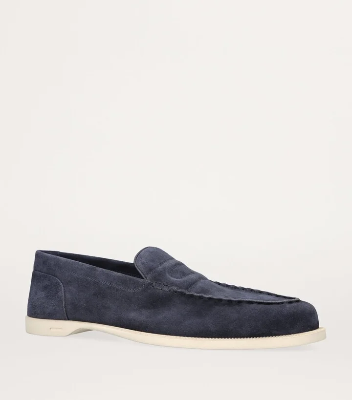 John Lobb Suede Pace Loafers - Image 3