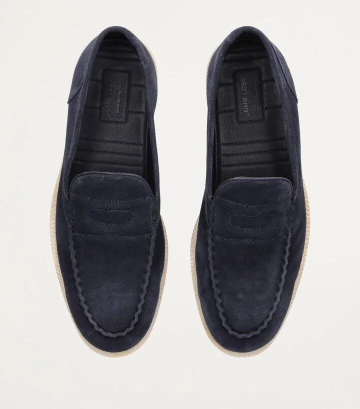 John Lobb Suede Pace Loafers - Image 4