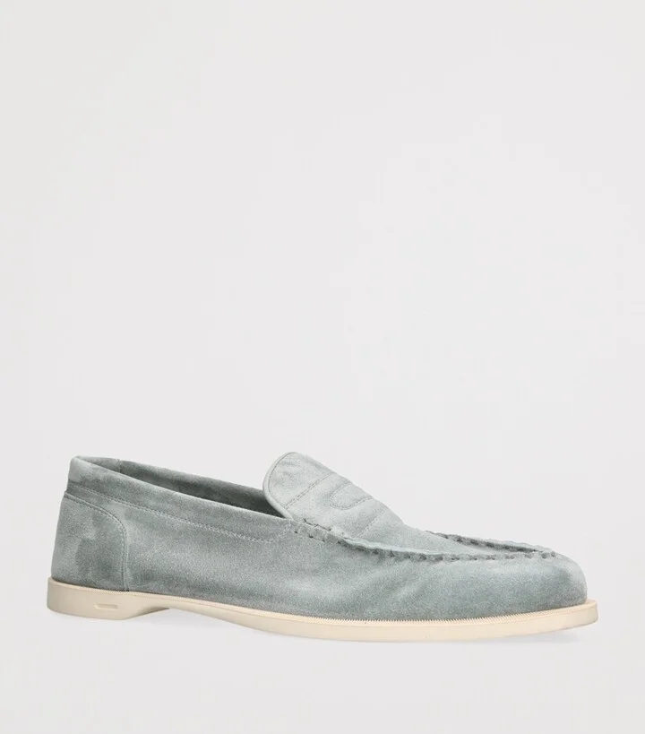 John Lobb Suede Pace Loafers - Image 3