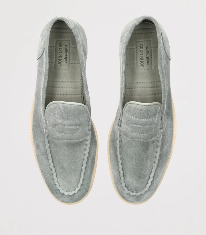 John Lobb Suede Pace Loafers - Image 4