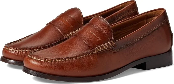 johnnie-O Clubhouse Penny Loafer Men's Shoes Tan : 8 D - Medium, Leather