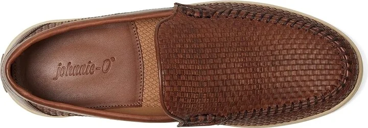 johnnie-O La Jolla Woven Men's Lace-up Boots Brown : 8 M, Leather - Image 2