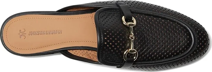 Johnston & Murphy Ali Perfed Bit Mule Women's Slippers Black : 7.5 M, Leather/Rubber - Image 2