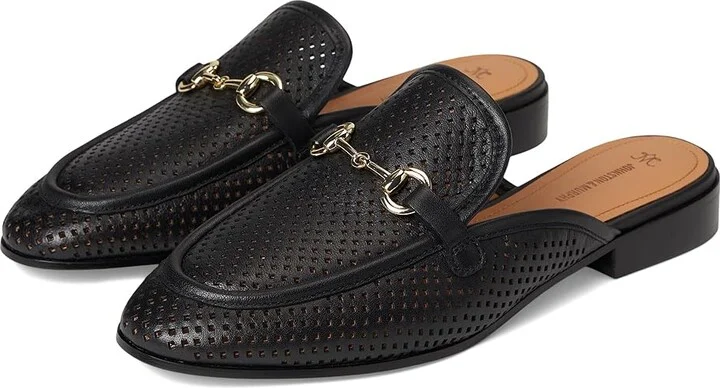 Johnston & Murphy Ali Perfed Bit Mule Women's Slippers Black : 7.5 M, Leather/Rubber