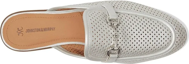 Johnston & Murphy Ali Perfed Bit Mule Women's Slippers White : 6 M, Leather/Rubber - Image 2