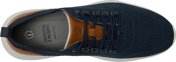 Johnston & Murphy Amherst Knit U Throat Men's Shoes Navy Knit : 8.5 M (D), Textile/Leather - Image 2