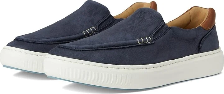 Johnston & Murphy Anders Moc Toe Slip-on Men's Slip on Shoes Navy Nubuck : 10 M (D)