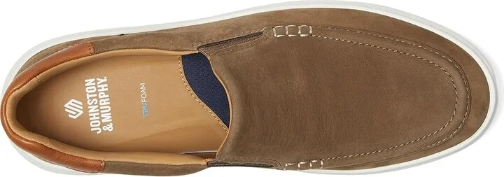 Johnston & Murphy Anders Moc Toe Slip-on Men's Slip on Shoes Taupe Nubuck : 8.5 M (D) - Image 2