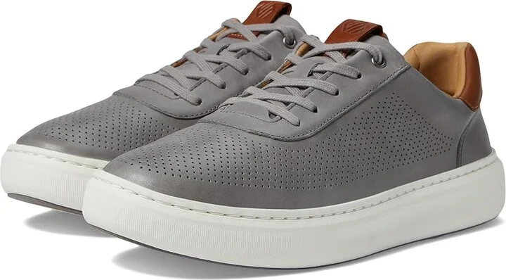 Johnston & Murphy Anders Perfed U-Throat Men's Shoes Gray Full Grain : 13 M (D), Leather/Rubber