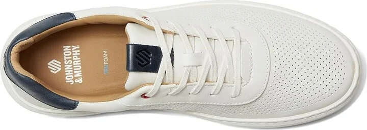 Johnston & Murphy Anders Perfed U-Throat Men's Shoes White : 9 M (D), Leather/Rubber - Image 2