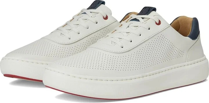 Johnston & Murphy Anders Perfed U-Throat Men's Shoes White : 9 M (D), Leather/Rubber