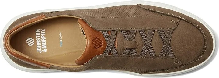 Johnston & Murphy Anders Stretch Lace-To-Toe Men's Slip on Shoes Taupe Nubuck : 11 M (D), Leather - Image 2
