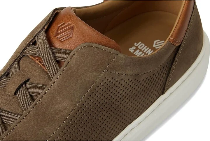 Johnston & Murphy Anders Stretch Lace-To-Toe Men's Slip on Shoes Taupe Nubuck : 11 M (D), Leather - Image 7