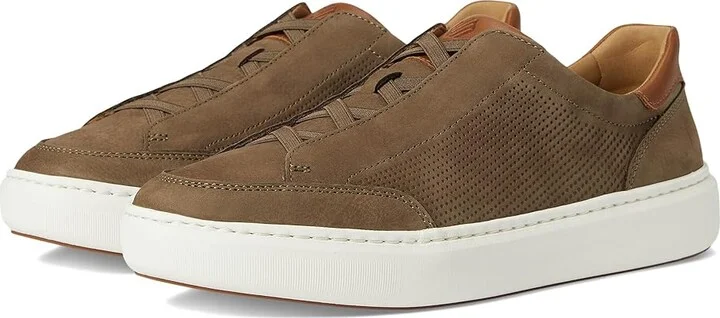 Johnston & Murphy Anders Stretch Lace-To-Toe Men's Slip on Shoes Taupe Nubuck : 11 M (D), Leather