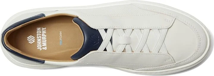 Johnston & Murphy Anders Stretch Lace-To-Toe Men's Slip on Shoes White Full Grain/Suede : 13 M (D), Leather - Image 2