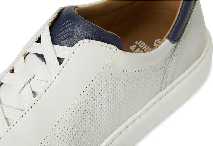 Johnston & Murphy Anders Stretch Lace-To-Toe Men's Slip on Shoes White Full Grain/Suede : 13 M (D), Leather - Image 7