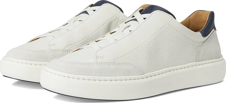 Johnston & Murphy Anders Stretch Lace-To-Toe Men's Slip on Shoes White Full Grain/Suede : 13 M (D), Leather