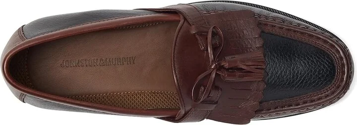 Johnston & Murphy Aragon Kiltie Tassel Loafer Men's Slip on Shoes Black Deer w/Antique Chestnut Waxhide Trim : 7 M (D), Synthetic - Image 3