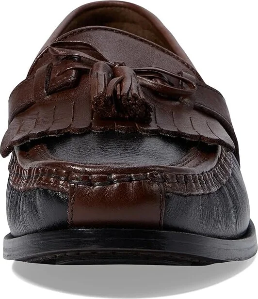 Johnston & Murphy Aragon Kiltie Tassel Loafer Men's Slip on Shoes Black Deer w/Antique Chestnut Waxhide Trim : 7 M (D), Synthetic - Image 6