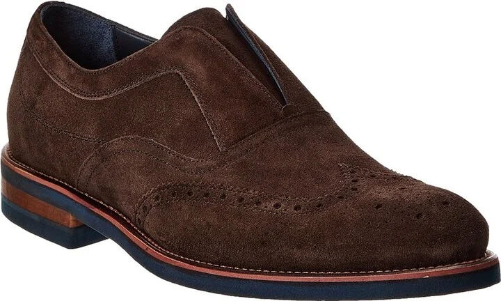 Johnston & Murphy Ashford Wingtip Slip-On Suede Oxford